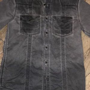 Harley Davidson button down shirt.